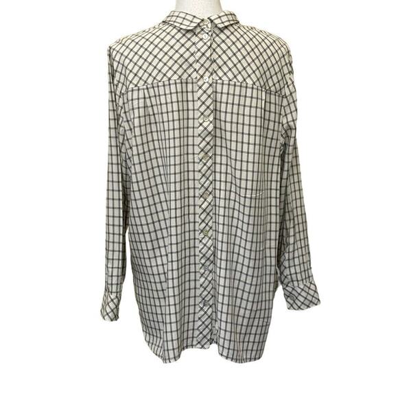 J. Jill white/black windowpane check tunic, large petite, office, classic - Picture 3 of 6